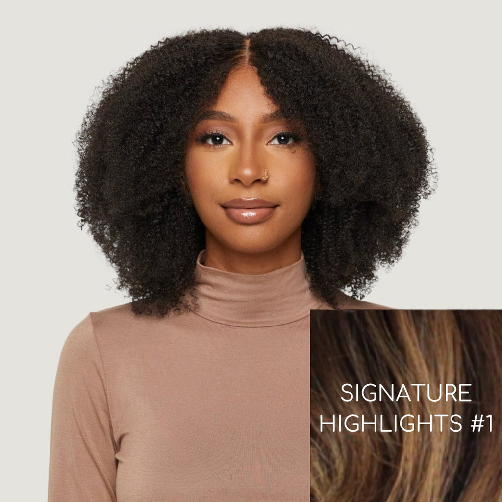 Natural Black Afro Kinky Curly HD Lace Wigs