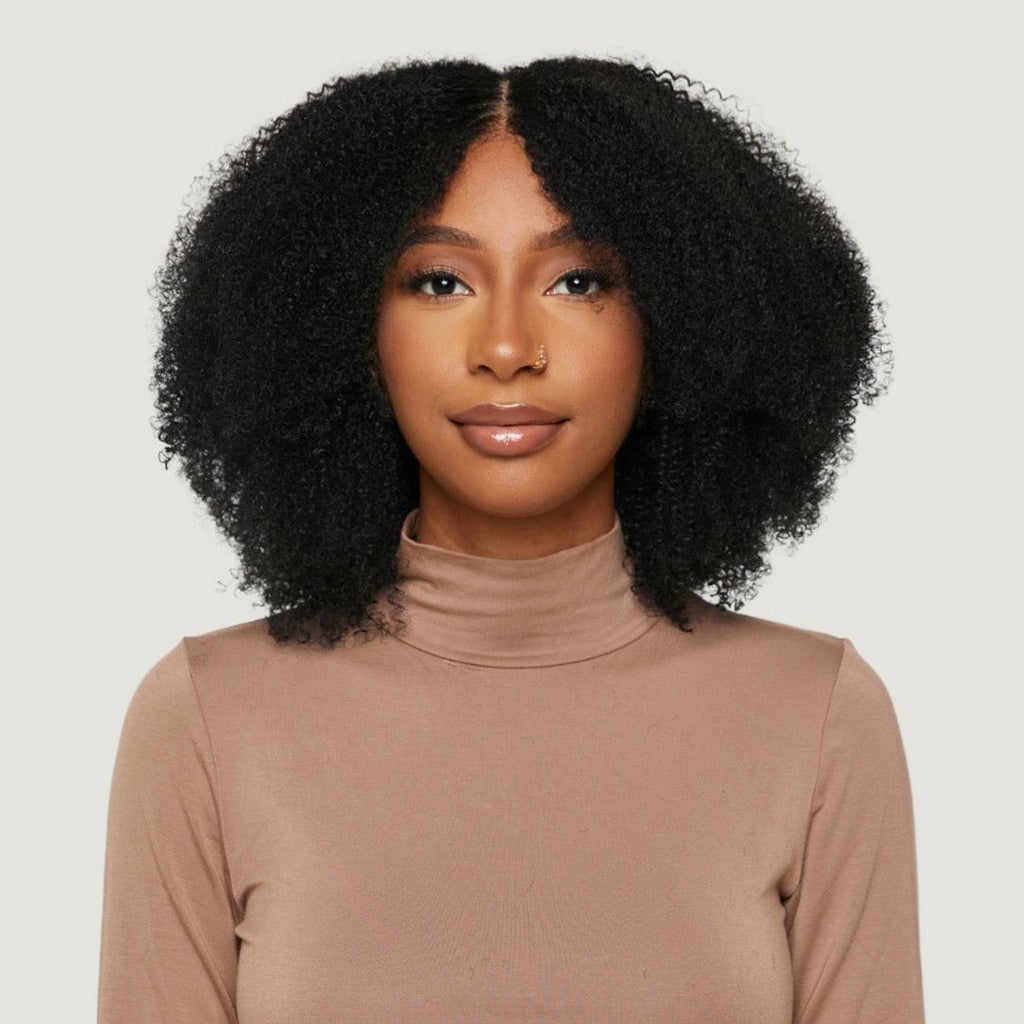 Natural Black Afro Kinky Curly HD Lace Wigs