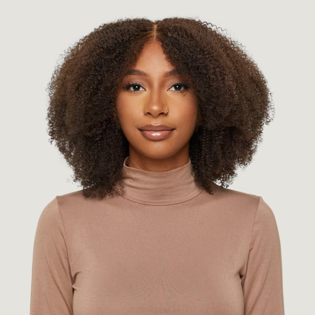 Natural Black Afro Kinky Curly HD Lace Wigs