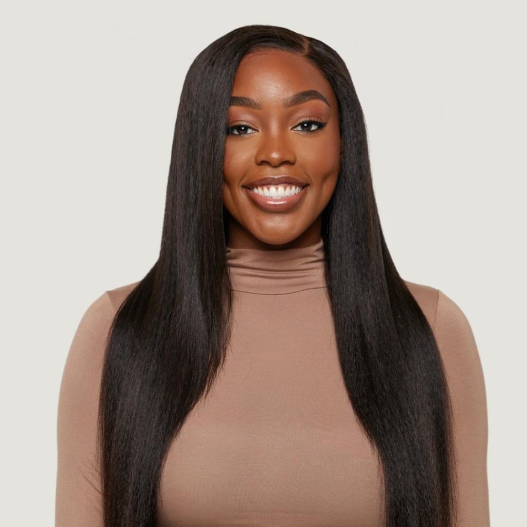 Natural Black Kinky Straight HD Lace Wigs