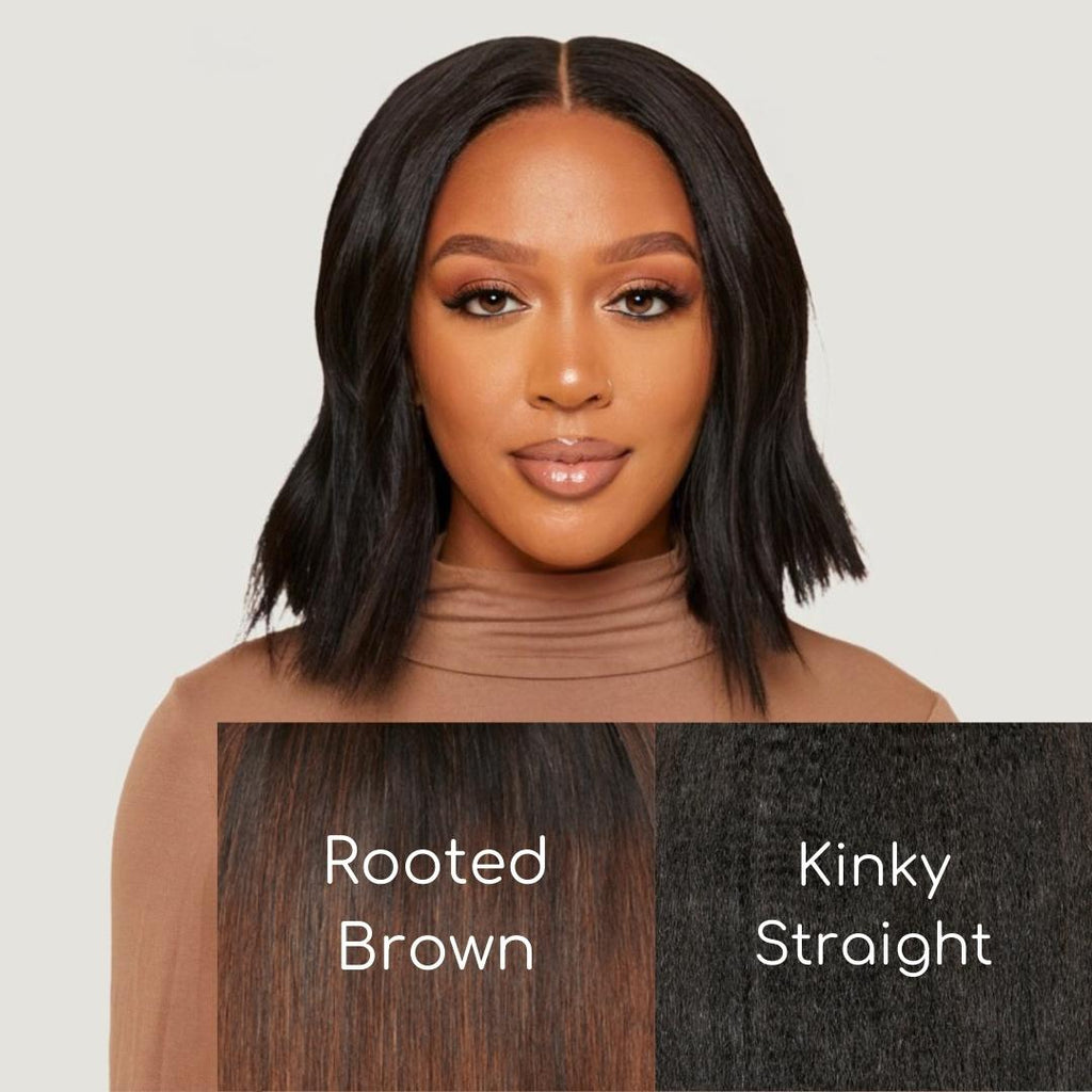 Natural Black Kinky Straight HD Lace Wigs
