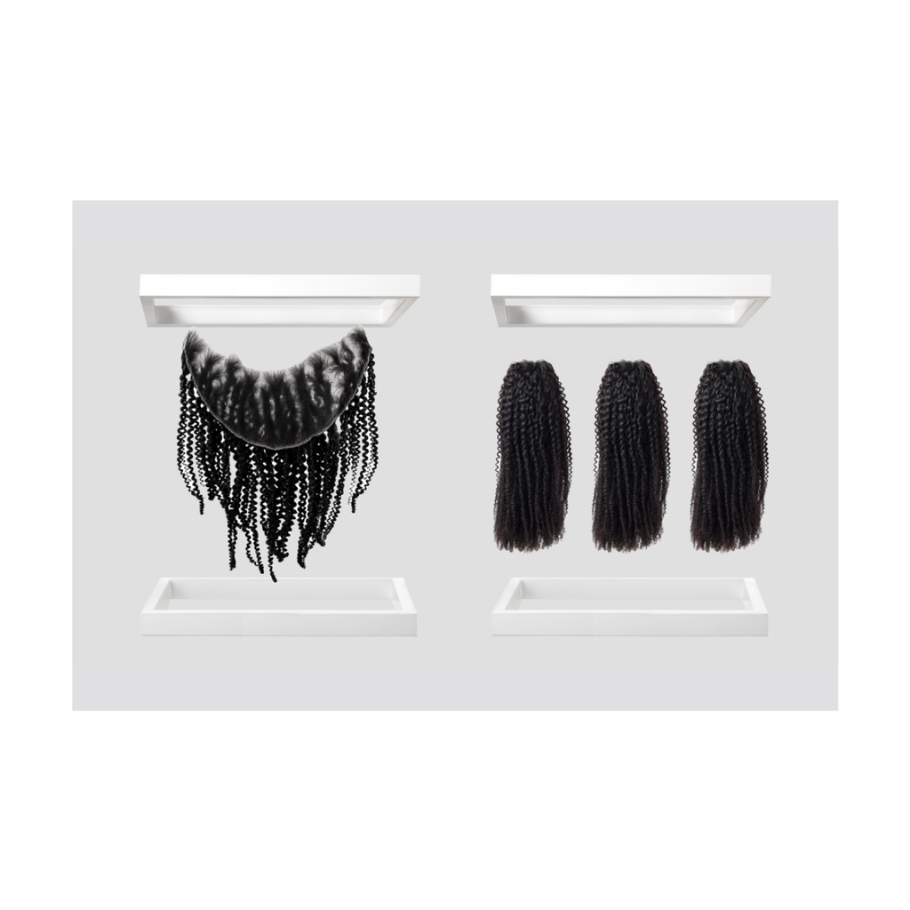 Afro Kinky Curly Bundle Set with 13x6 Frontal