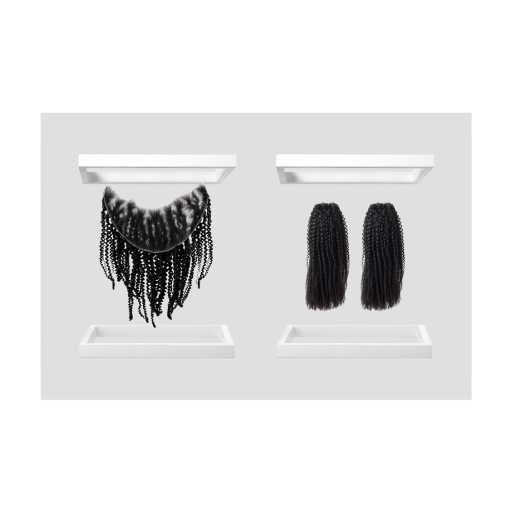 Afro Kinky Curly Bundle Set with 13x6 Frontal